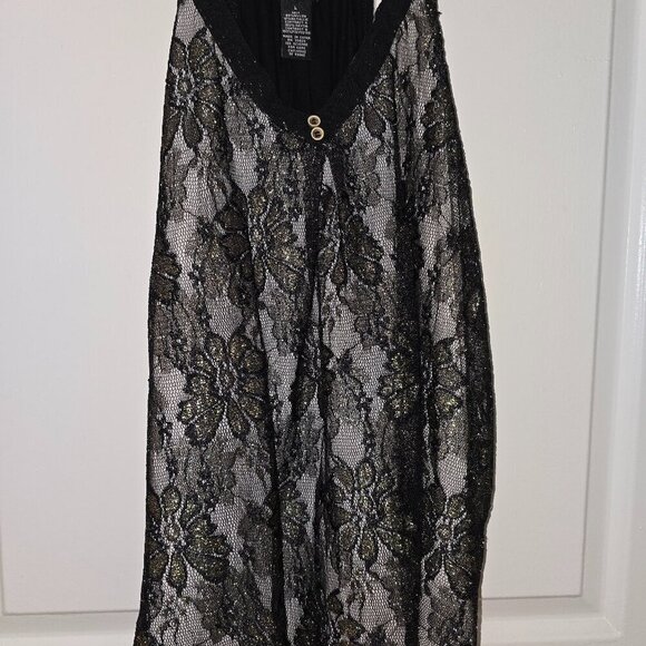 Rue21 Tops - Y2K Rue 21 Black Gold Layered sleeveless blouse party holiday cocktail large